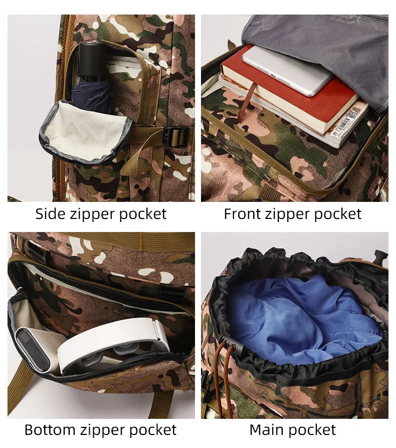 Mochila mimetizada para acampar al aire libre de 100L